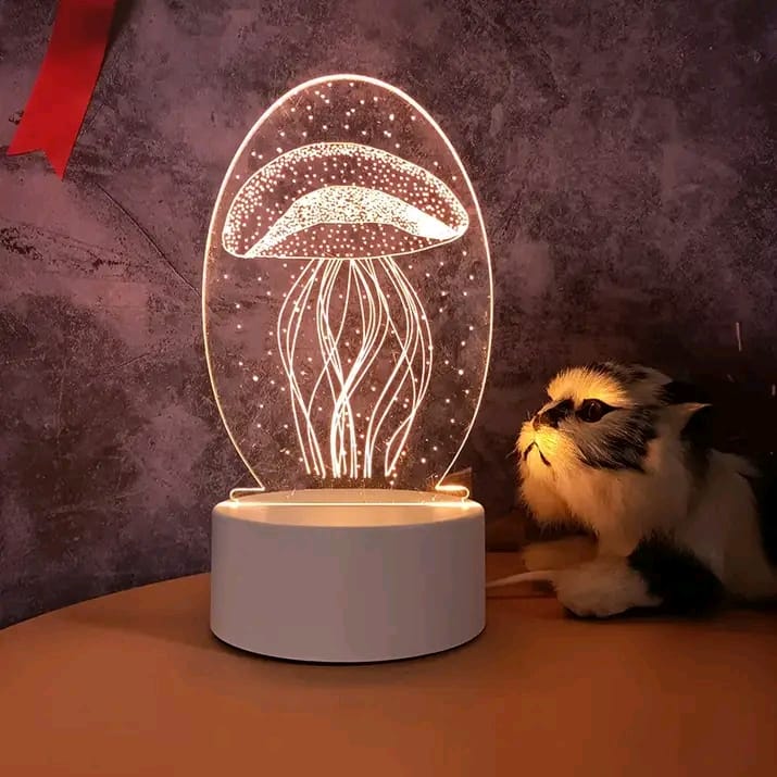 Jellyfish 3D LED Night Lamp – ঘরকে দিন স্বপ্নের মতো আলোয় ভরিয়ে