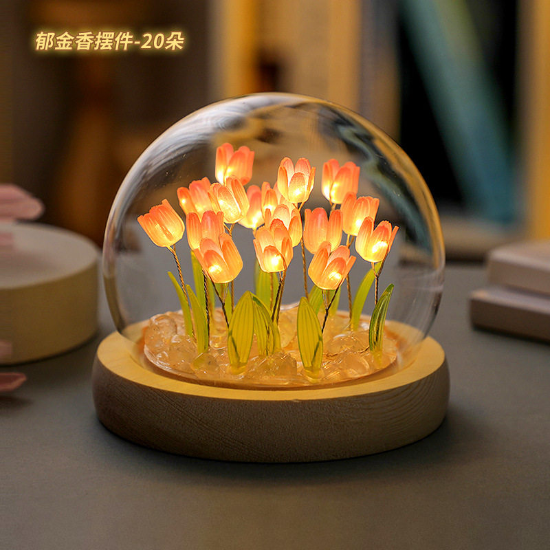 Tulip diy material handmade flower nightlight creative birthday gift girl girlfriends practical niche high sense
