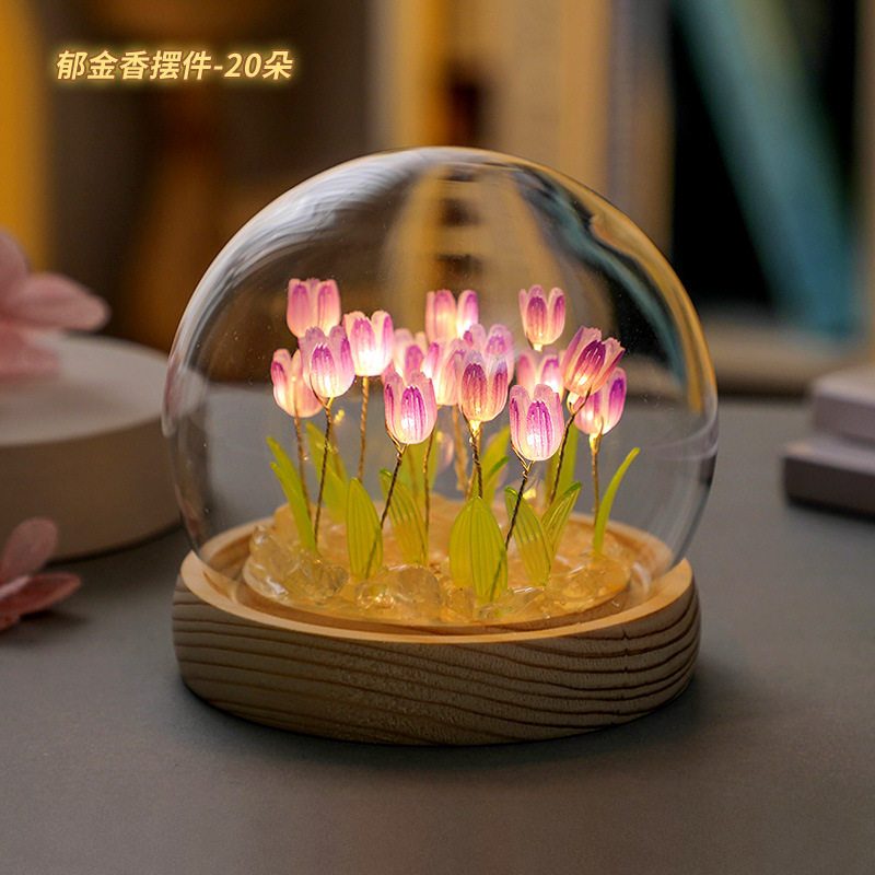 Tulip diy material handmade flower nightlight creative birthday gift girl girlfriends practical niche high sense